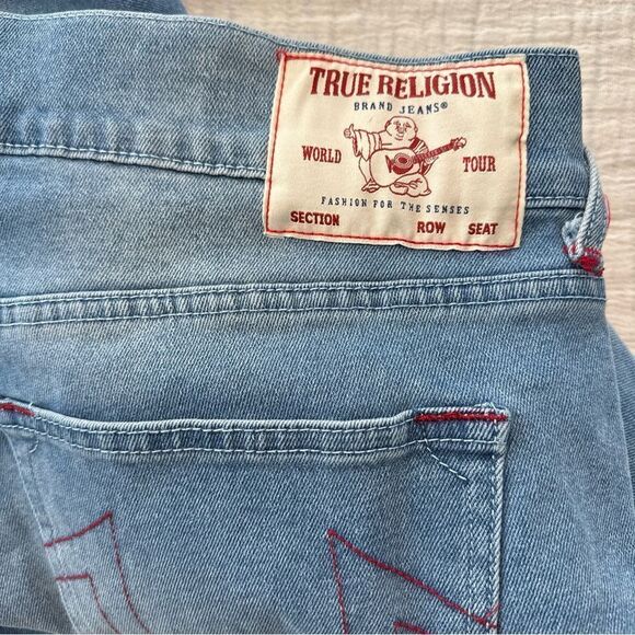 True Religion Jeans Mens 34 Blue Denim Pants Geno Relaxed Slim NWT $159 - Picture 5 of 13